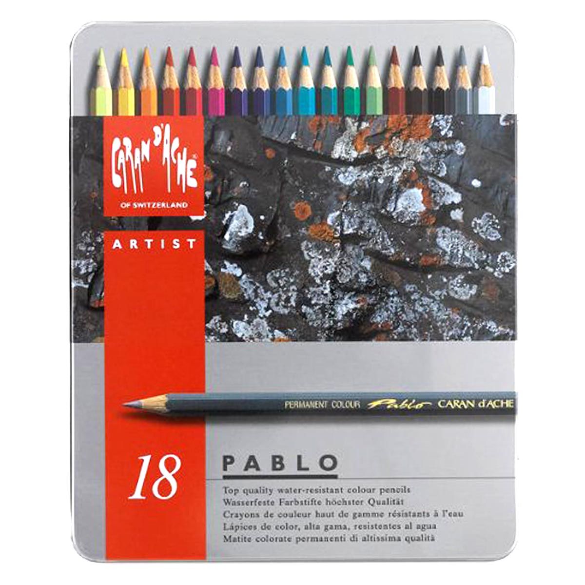 Caran d’Ache Pablo Coloured Pencil Metal Box Set of 18