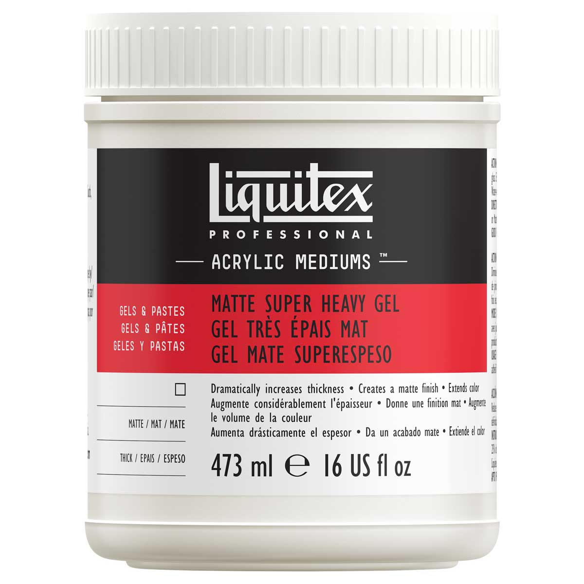 Liquitex Professional Matte Super Heavy Gel Medium - 16oz (473ml)