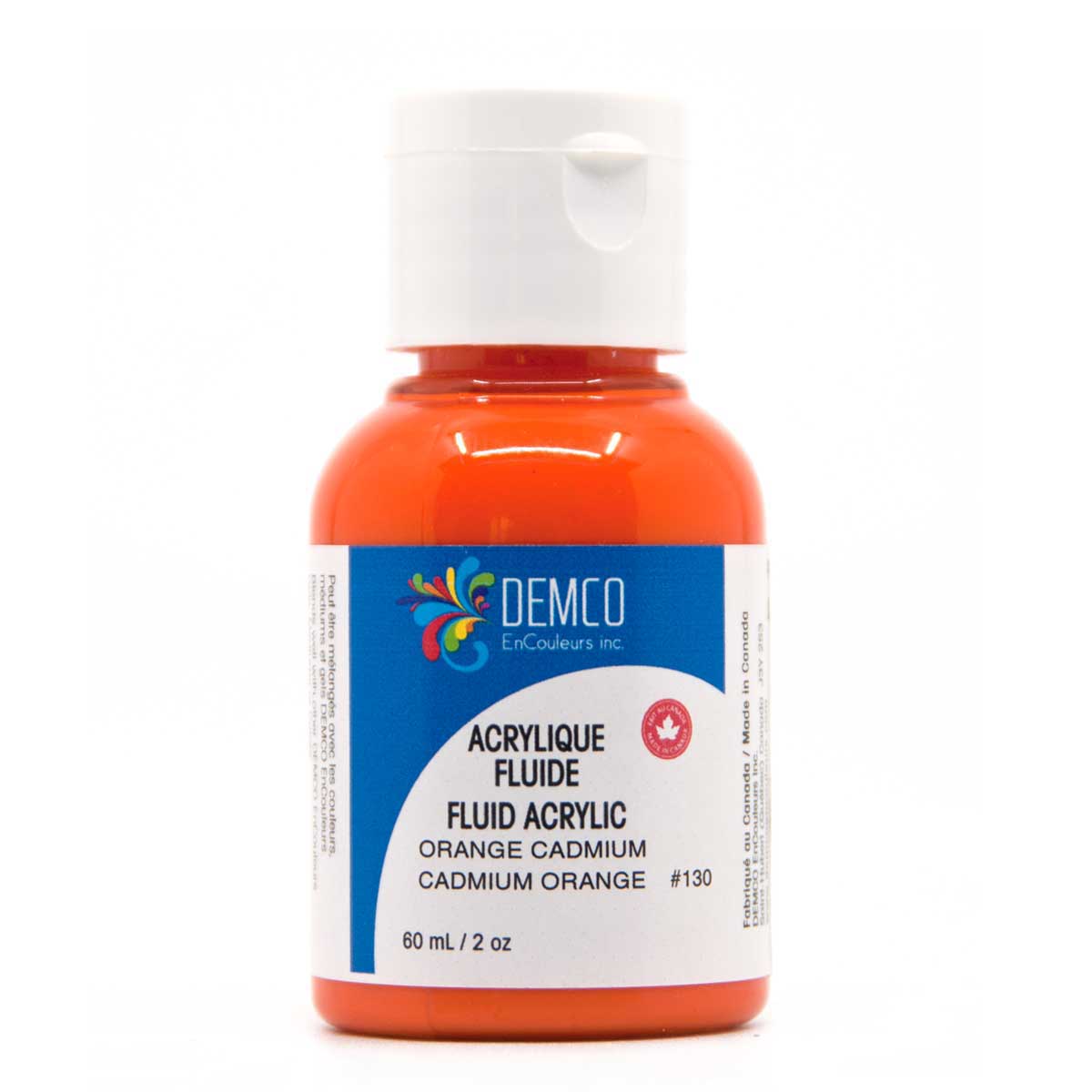 Demco Fluid Acrylic Paint - Cadmium Orange (Hue) 60 ml