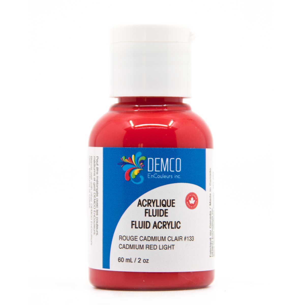 Demco Fluid Acrylic Paint - Cadmium Red Light (Hue) 60 ml
