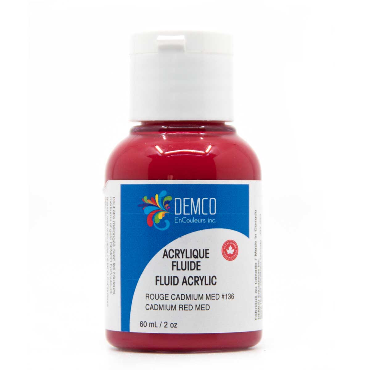 Demco Fluid Acrylic Paint - Cadmium Red Med (Hue) 60 ml