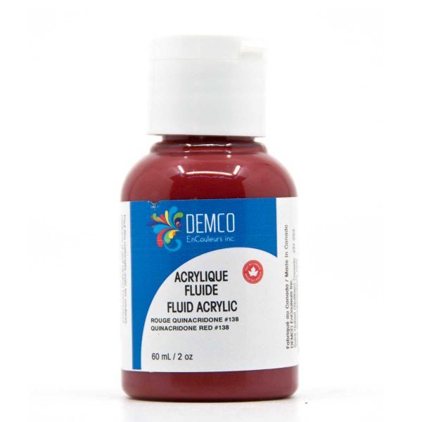 Demco Fluid Acrylic Paint - Quinacridone Red 60 ml