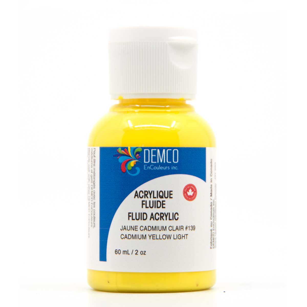 Demco Fluid Acrylic Paint - Cadmium Yellow Light (Hue) 60 ml