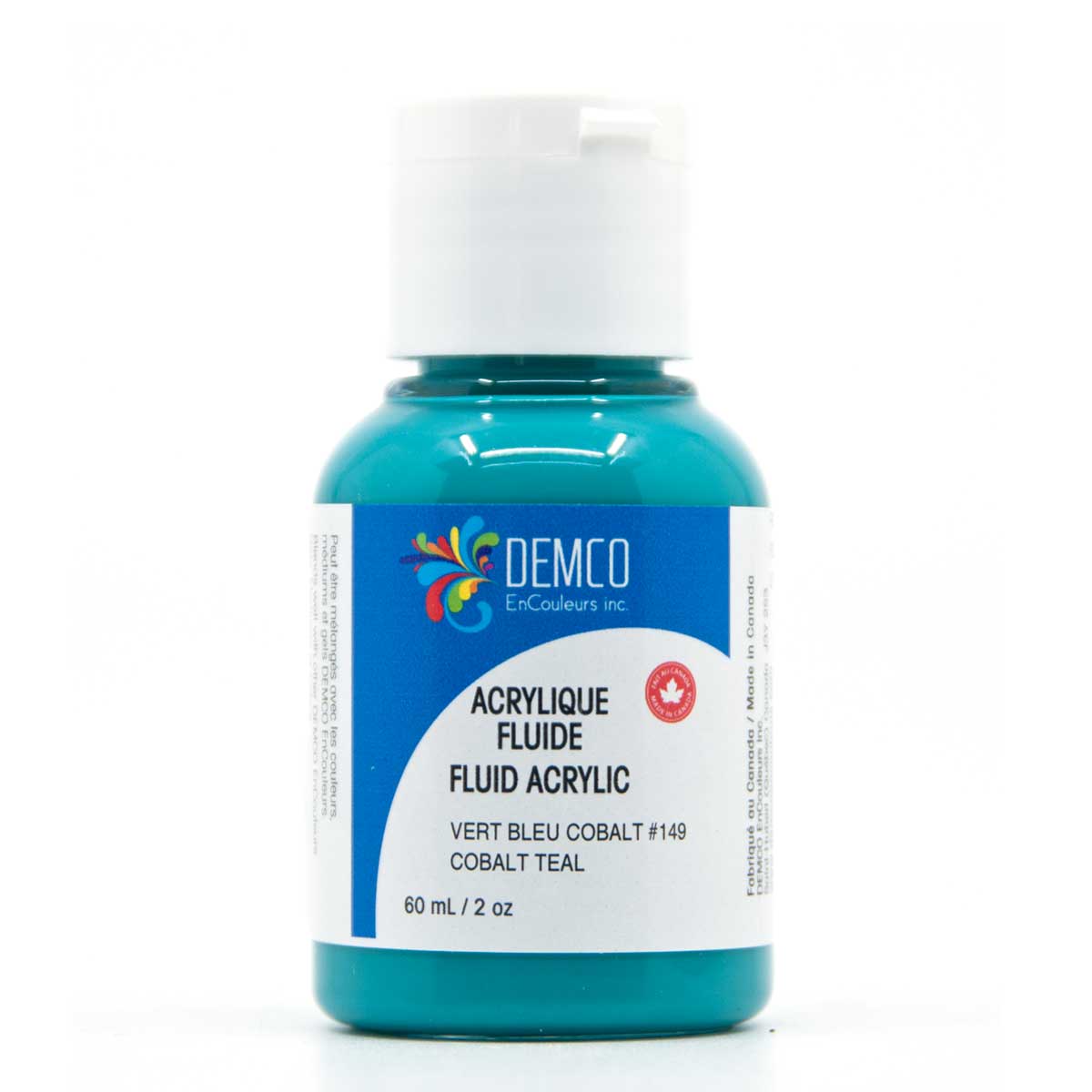 Demco Fluid Acrylic Paint - Cobalt Teal (Hue) 60 ml