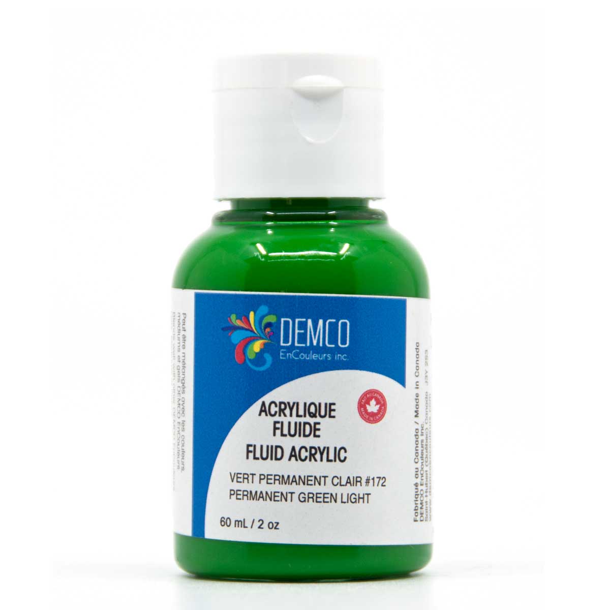 Demco Fluid Acrylic Paint - Permanent Green Light 60 ml