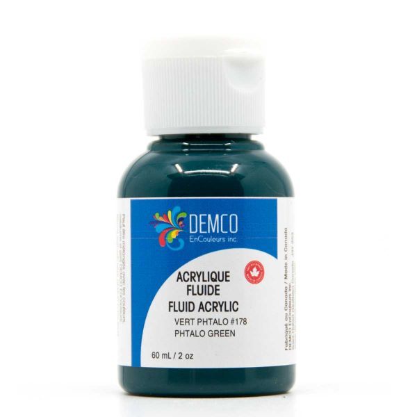 Demco Fluid Acrylic Paint - Phthalo Green 60 ml