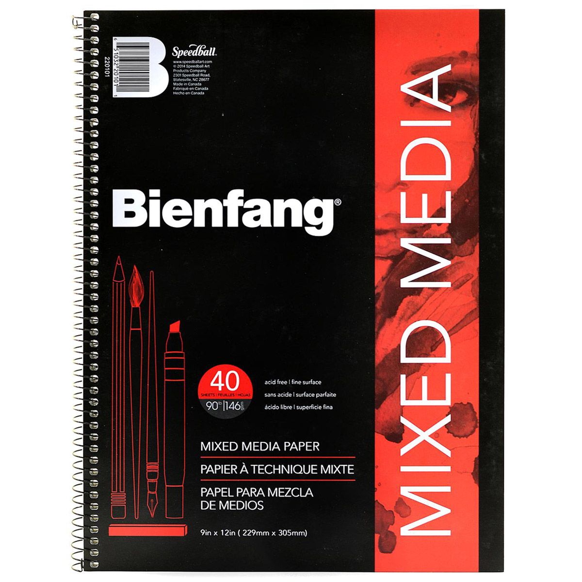 Bienfang Mixed Media 90lb. 40 Sheets Pad 9 × 12 Inch