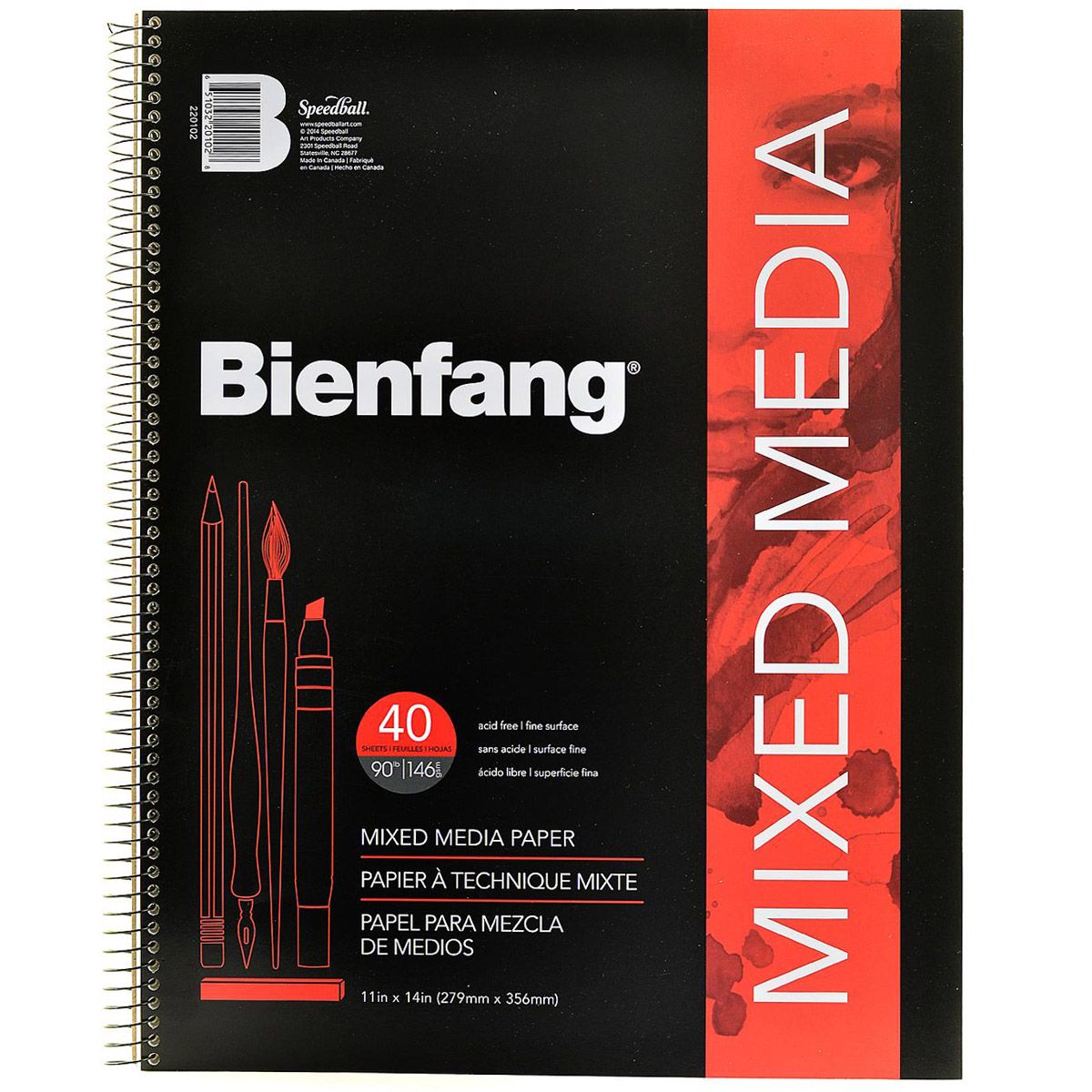 Bienfang Mixed Media 90lb. 40 Sheets Pad 11 × 14 inch