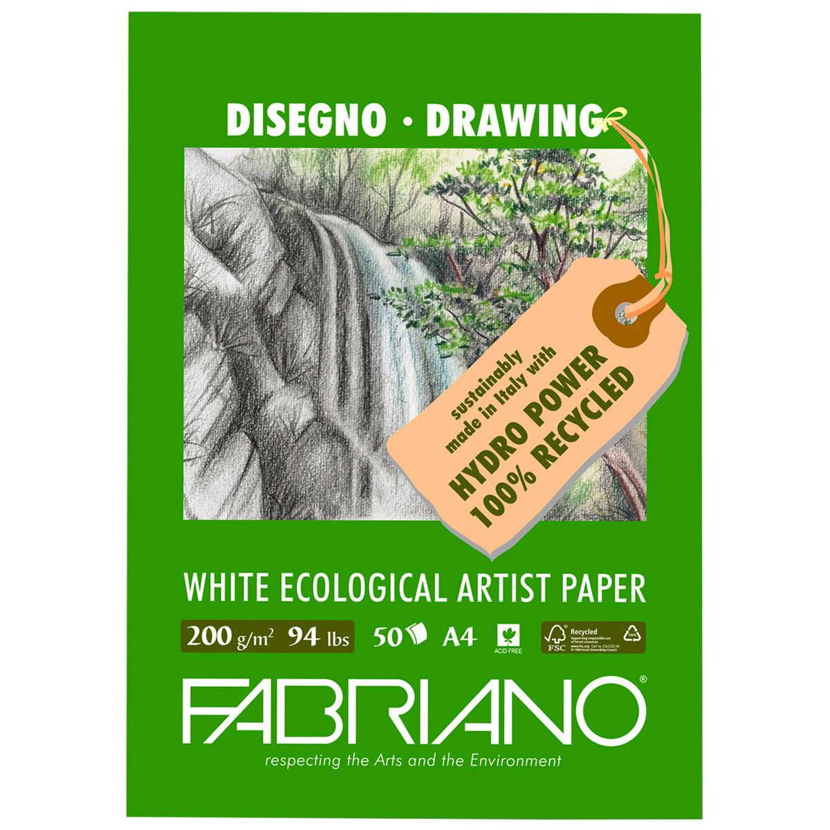 Fabriano Drawing Pad - 50 Sheets, 94lb 8 x 12 inches