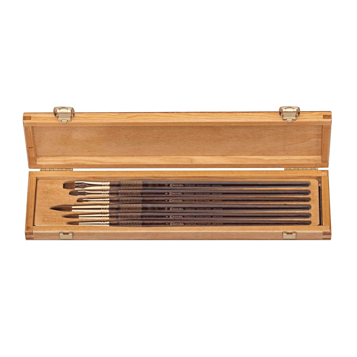 Escoda 29246 Grafilo Oil 6 Brush Set In Wooden Box