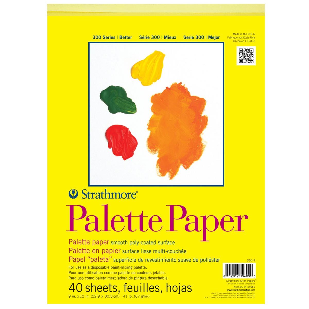 Strathmore 300 Series Palette Paper 40 Sheet Pad 9 x 12 inches