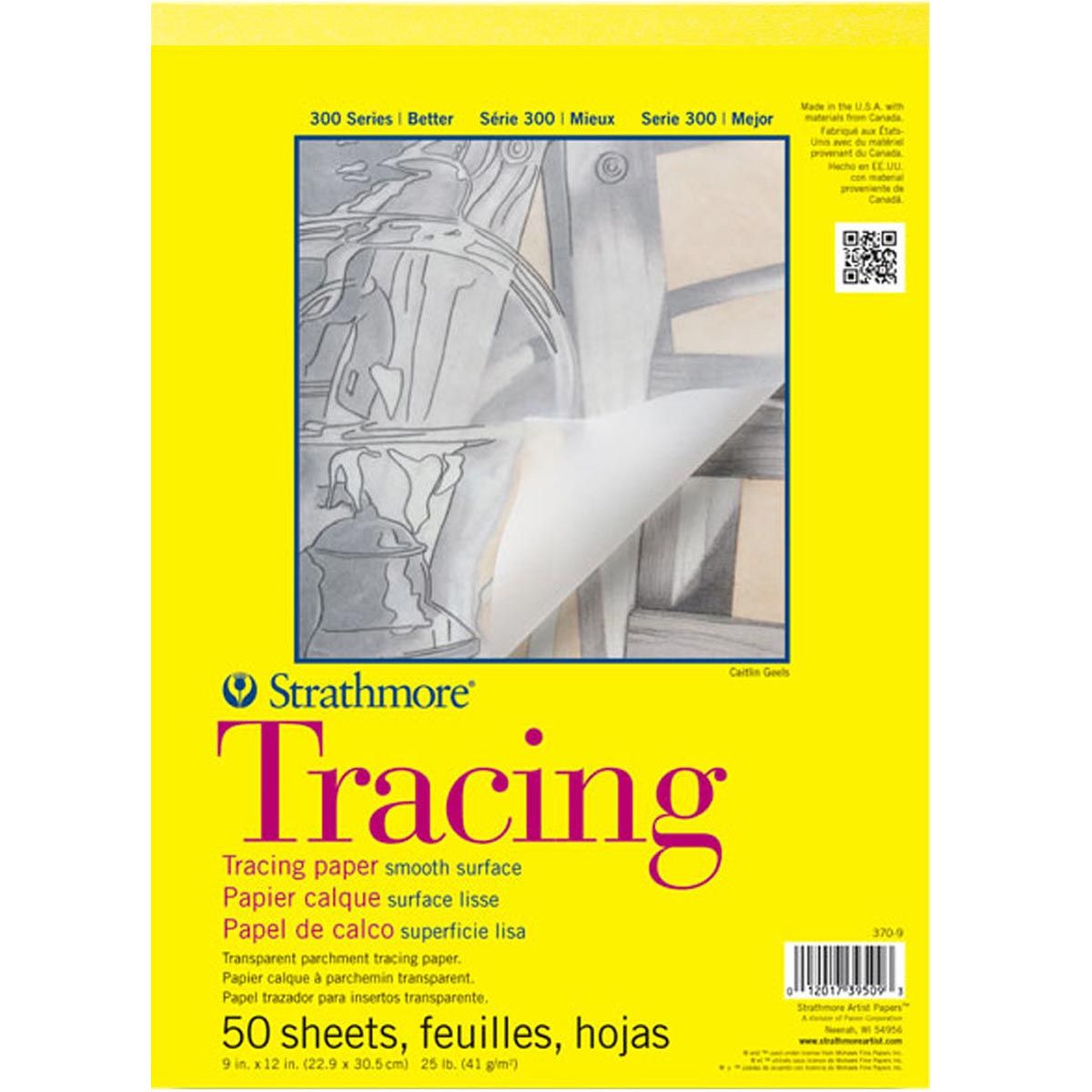 Strathmore 300 Series Tracing Paper Pad 50 Sheets 9"x 12"