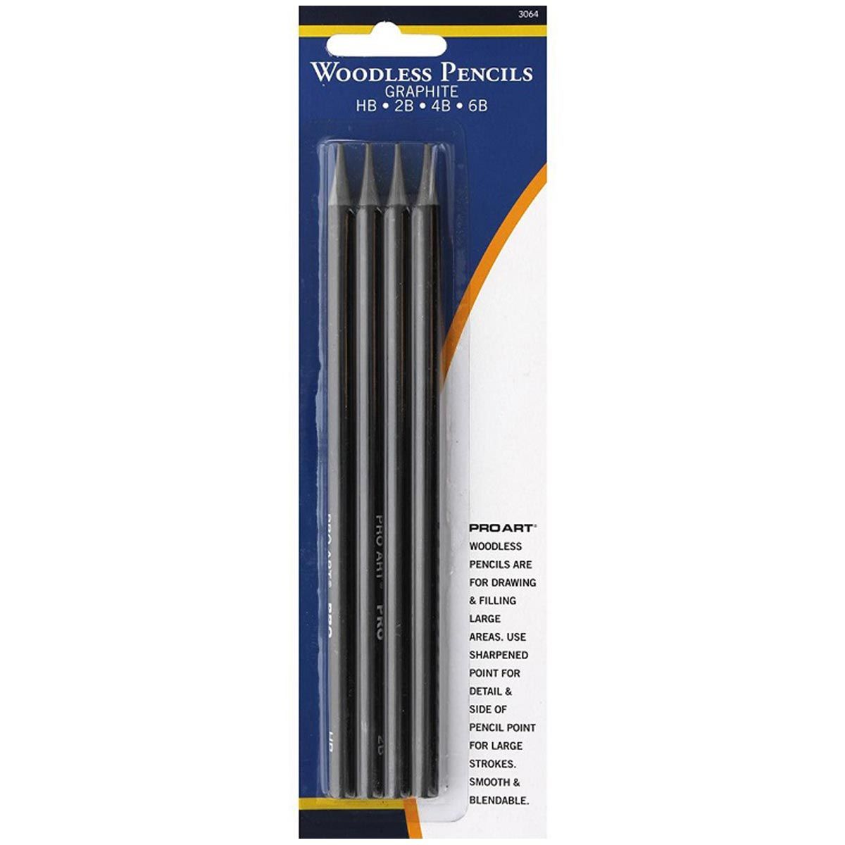 Pro Art Pencil Set Graphite Woodless 4pc Carded Set