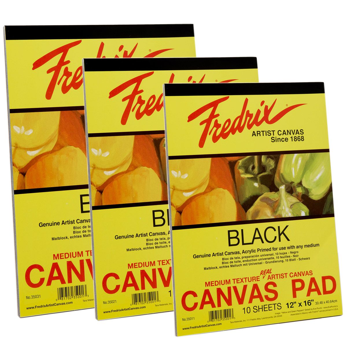 Fredrix Acrylic Primed Black Canvas Pads