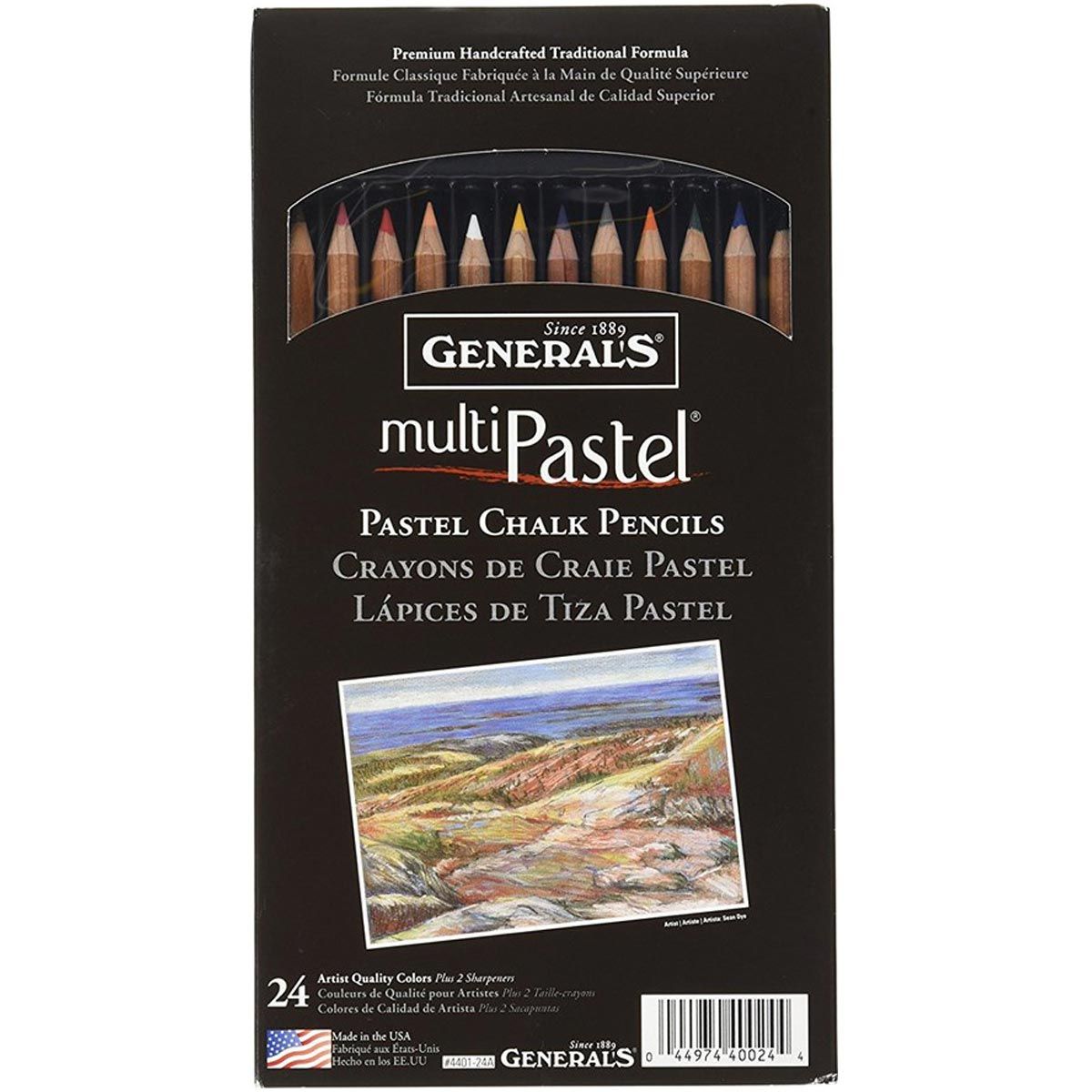 General's Multi-Pastel Chalk Pencils 24 Assorted Colours
