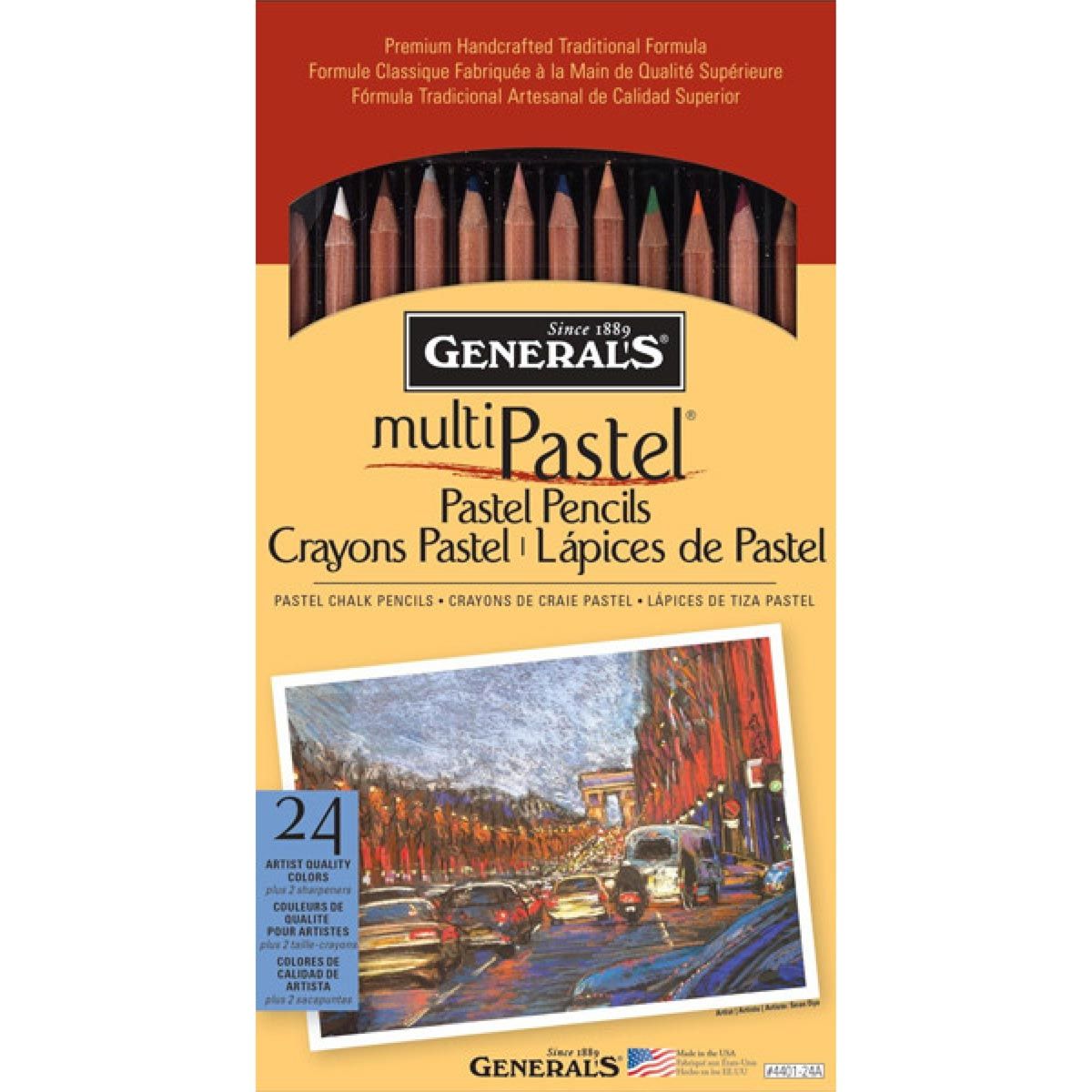 General's Multi-Pastel Chalk Pencil Set 24 + 2 Sharpeners