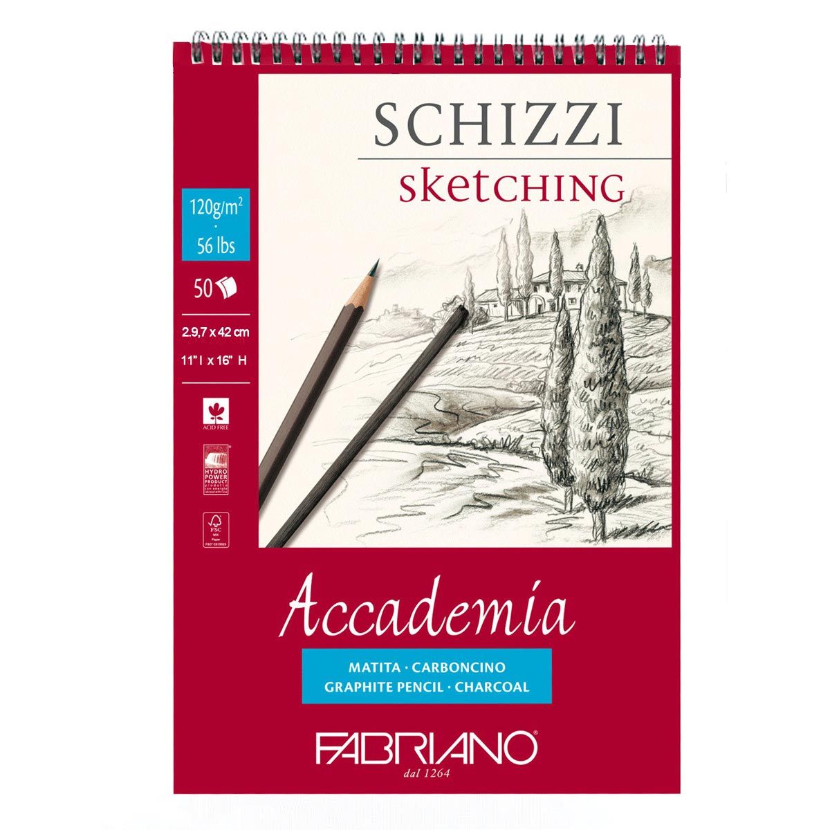 Fabriano Accademia Sketching Pad 11" x 16" 