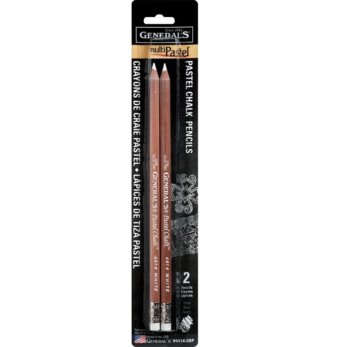 General’s Multi Pastel White Chalk Pencil – 2 Pk