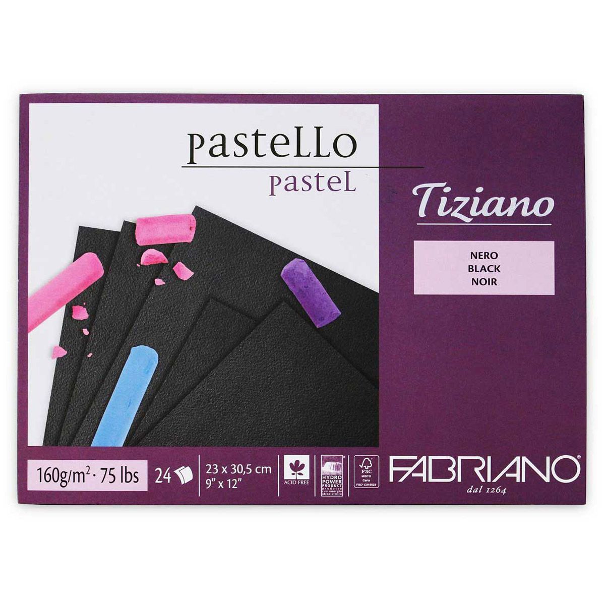 Fabriano Tiziano Pastel Pad (Black) 9" x 12"