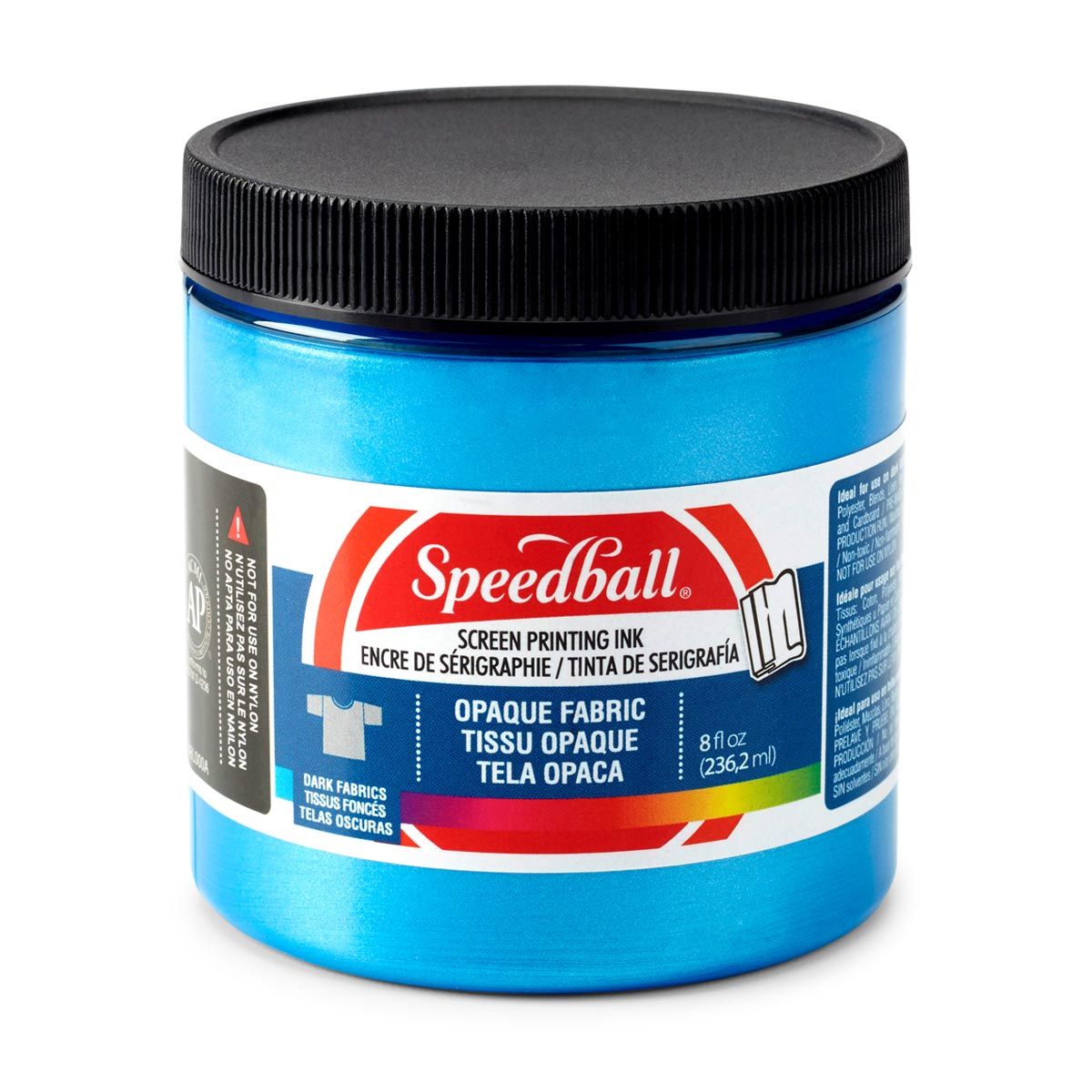 Speedball Iridescent Opaque Fabric Screen Printing Ink - Blue Topaz 8oz