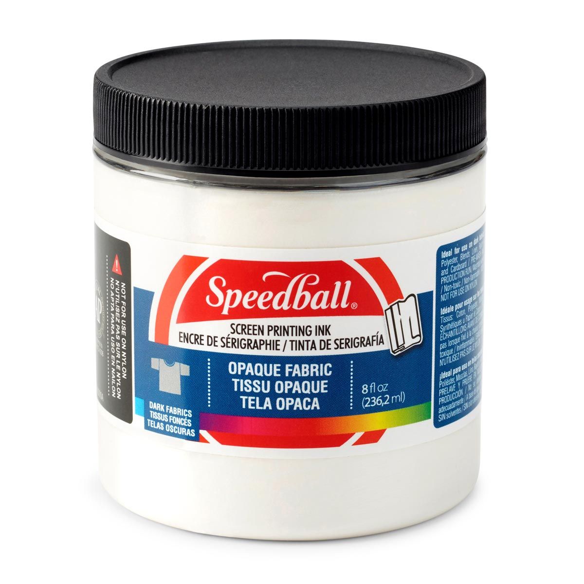 Speedball Iridescent Opaque Fabric Screen Printing Ink - Pearl White 8oz