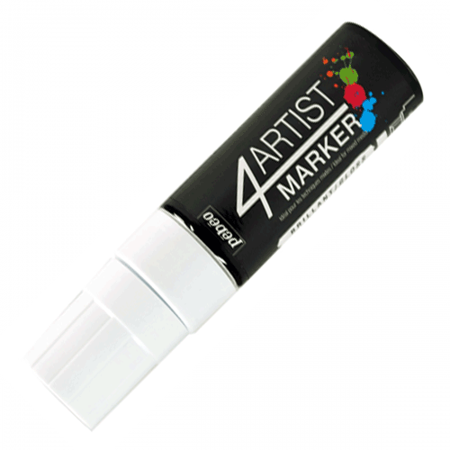 4 Artist Marker Oil Based Paint Flat Pen - White 15mm