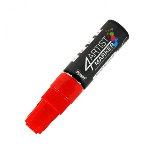 4 Artist Marker Oil Based Paint Chisel Pen- Red 8mm