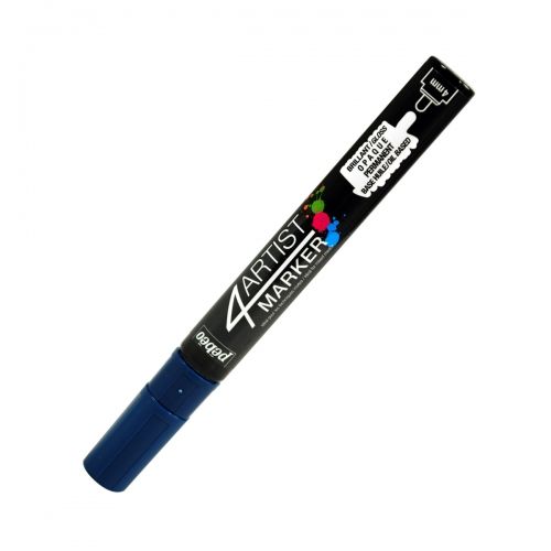 4 Artist Marker Oil Based Paint Round Nib Pen - Deep Blue 4mm