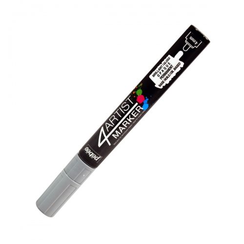 4 Artist Marker Oil Based Paint Round Nib Pen - Grey 4mm