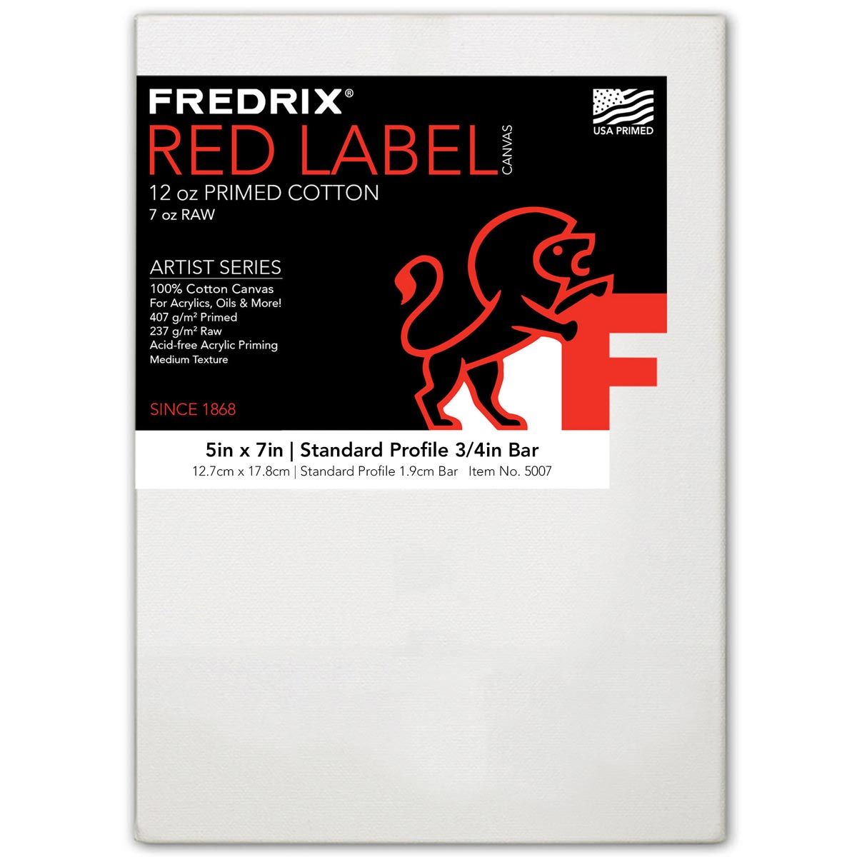 Fredrix Red Label 3/4" Profile Cotton Canvas 5" x 7"
