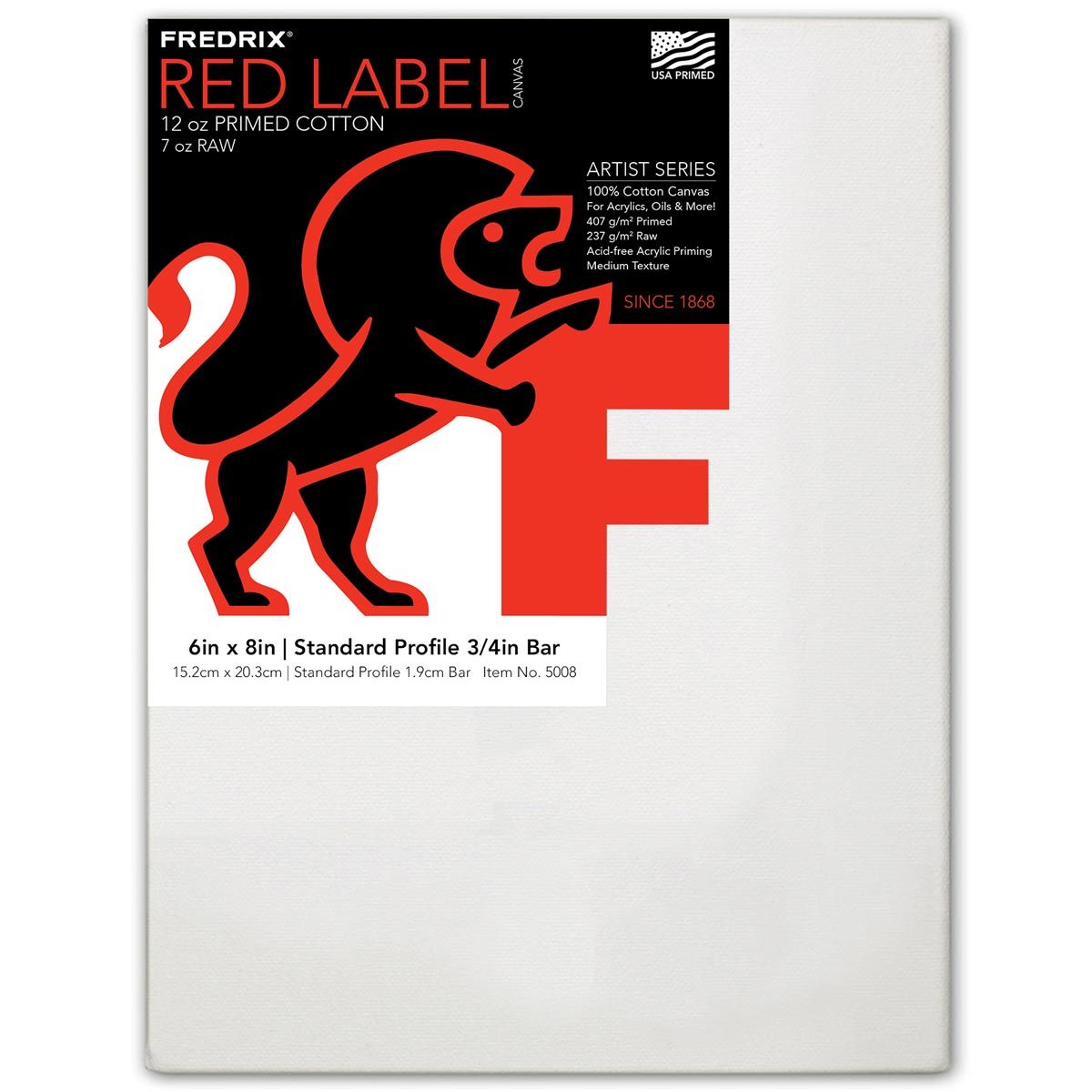 Fredrix Red Label 3/4" Profile Cotton Canvas 6" x 8"