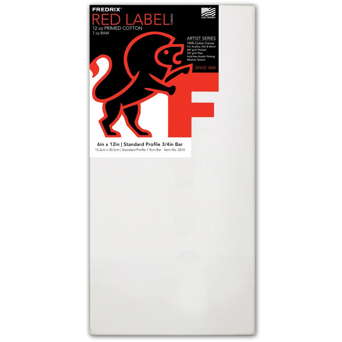 Fredrix Red Label 3/4" Profile Cotton Canvas 6" x 12"