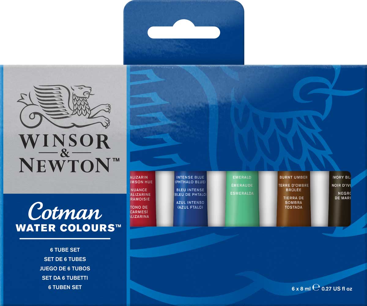 Winsor & Newton Cotman Water Colours Set, 6 x 8 ml Tubes