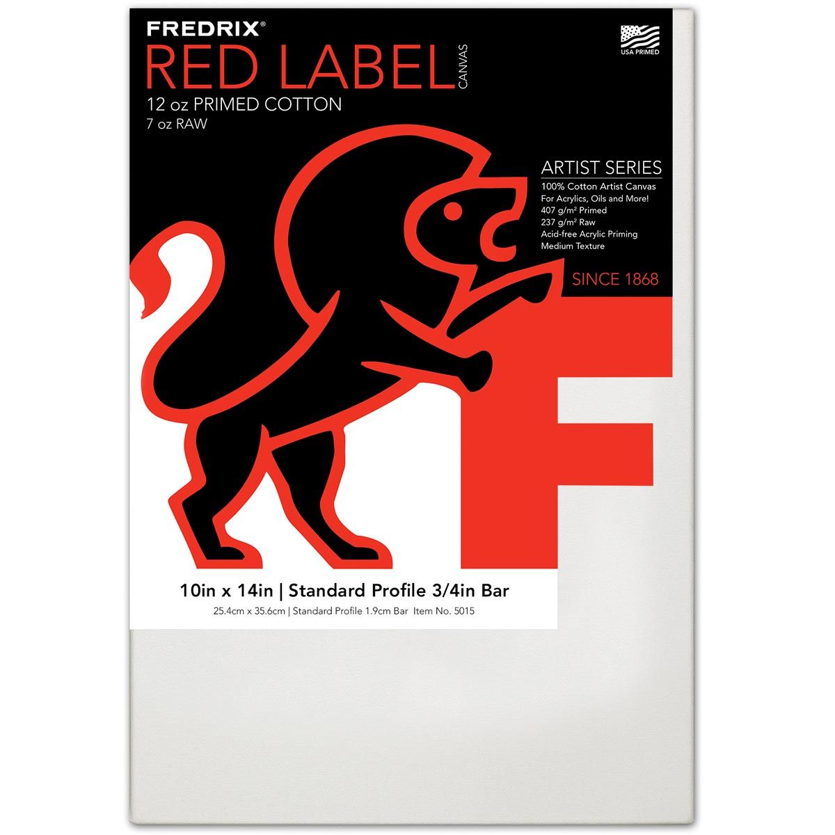Fredrix Red Label 3/4" Profile Cotton Canvas 10" x 14"