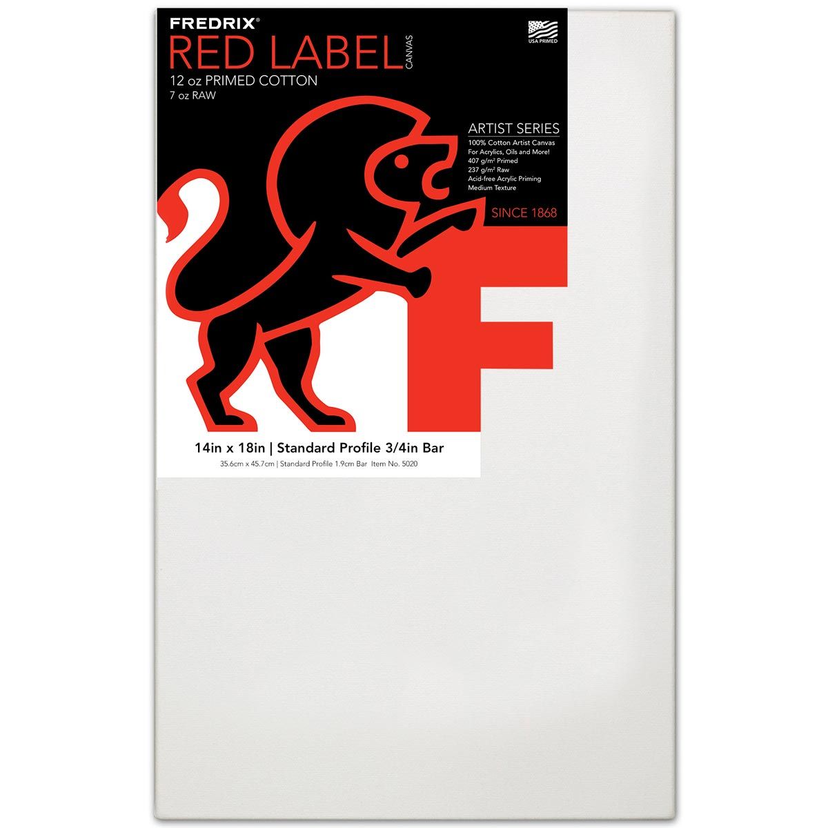 Fredrix Red Label 3/4" Profile Cotton Canvas 14" x 18"