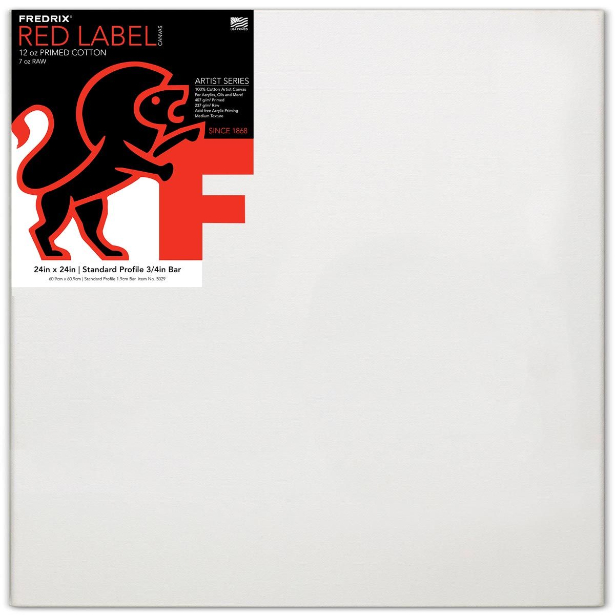 Fredrix Red Label 3/4" Profile Cotton Canvas 24" x 24"