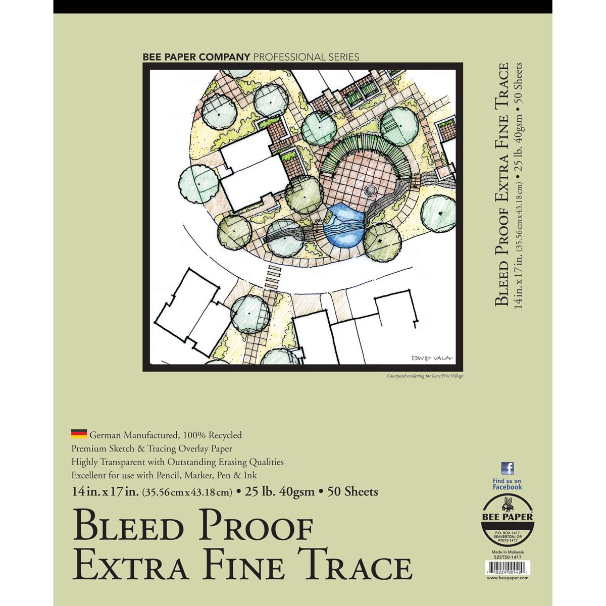 Bee Extra Fine Tracing Paper Pad 14 x 17 Inch