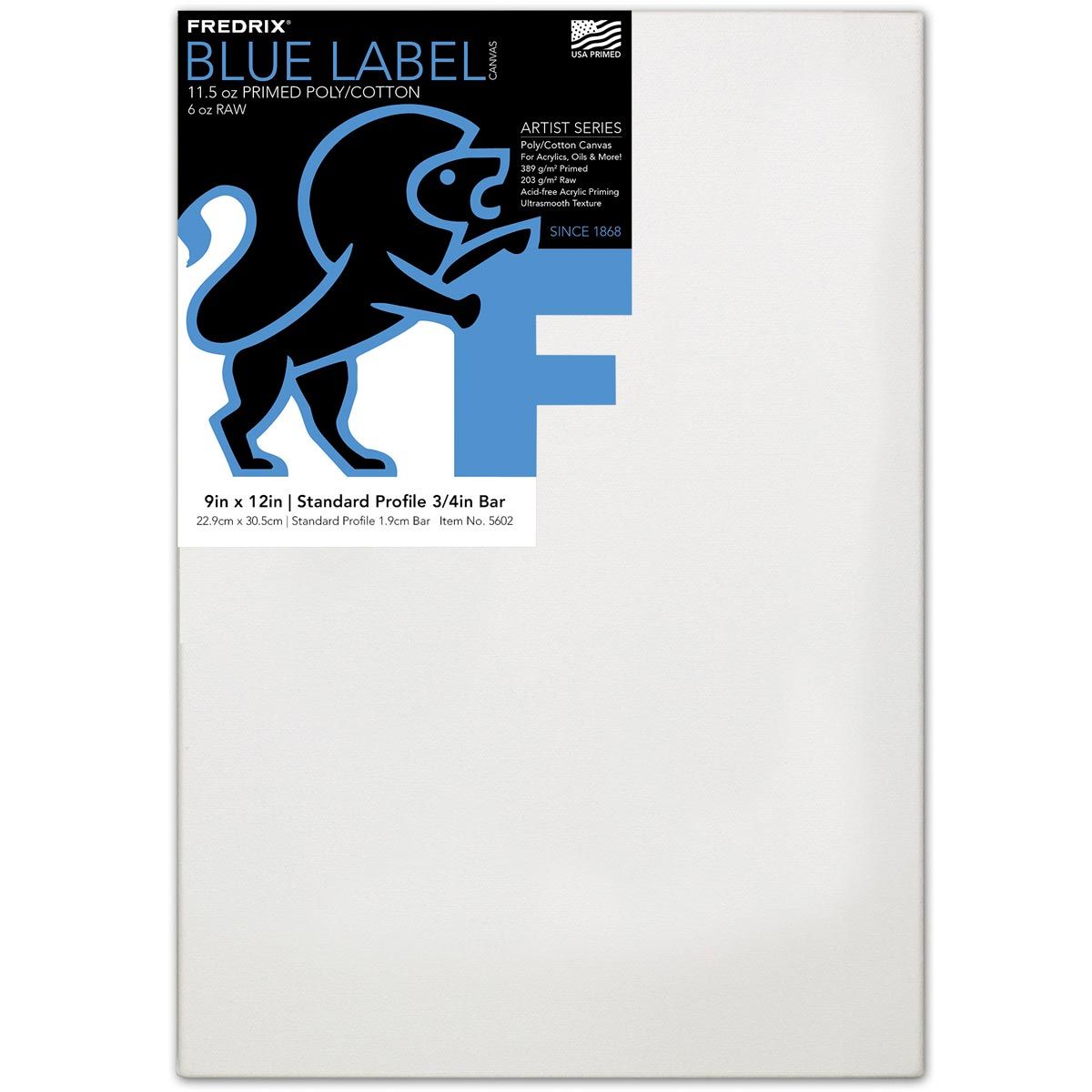 Fredrix Blue Label Canvas Ultrasmooth 3/4" Deep 9" x 12"