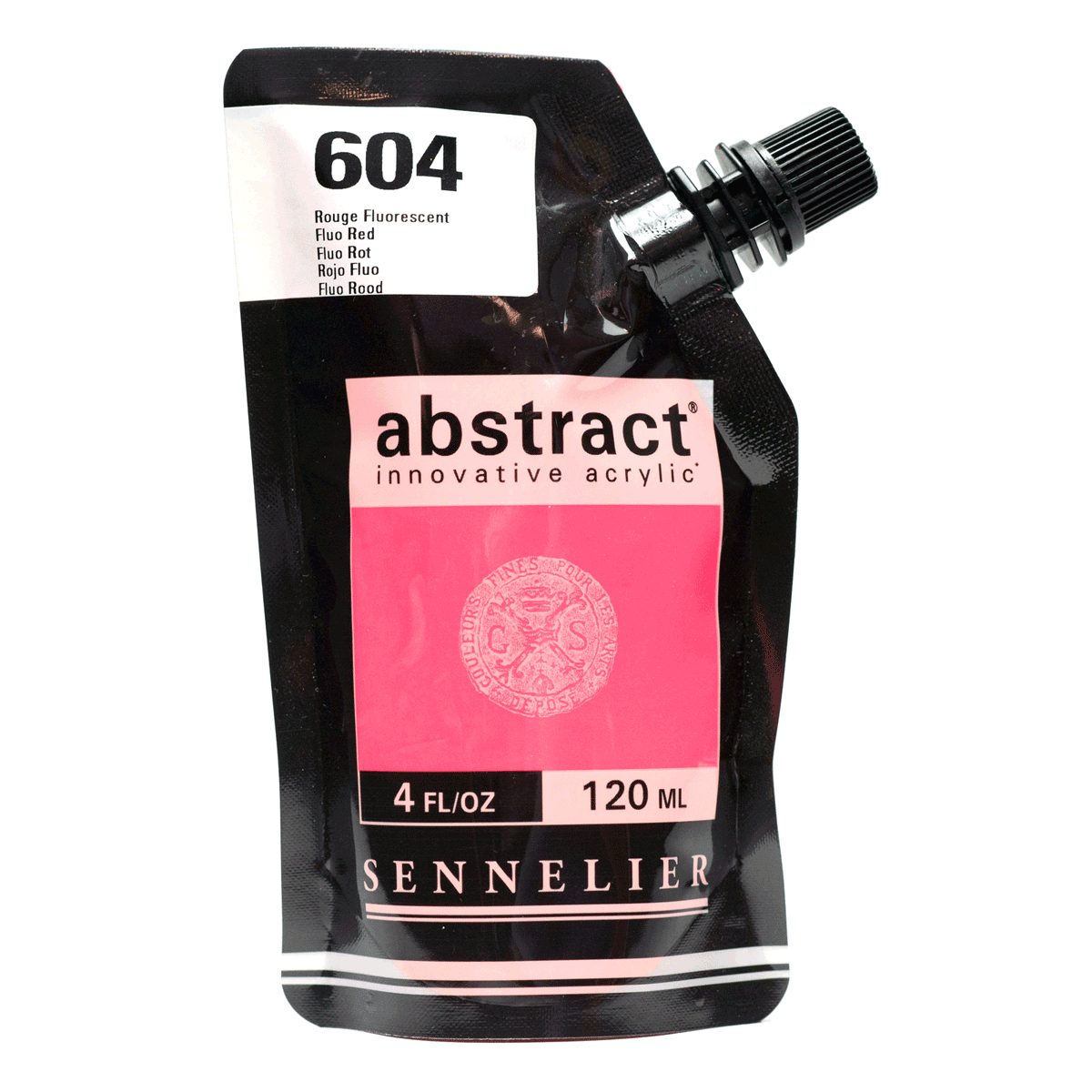 Abstract Acrylic Pouch - 604 Fluorescent Red 120ml