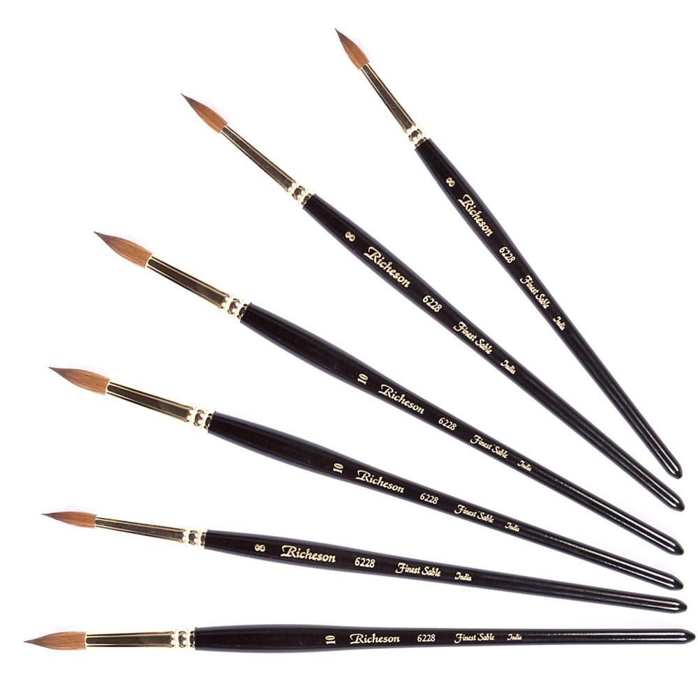 Jack Richeson 6228 Series Short Handle Sable Round Brushes