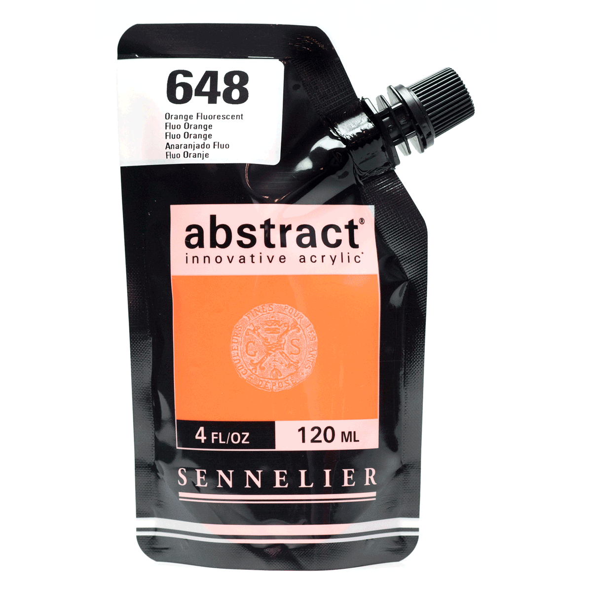 Abstract Acrylic Pouch - 648 Fluorescent Orange 120ml