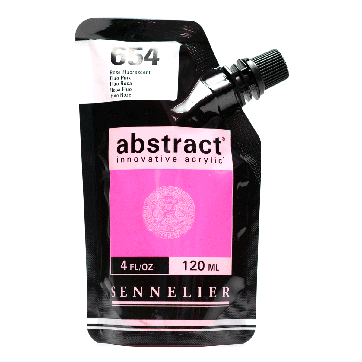 Abstract Acrylic Pouch - 654 Fluorescent Pink 120ml