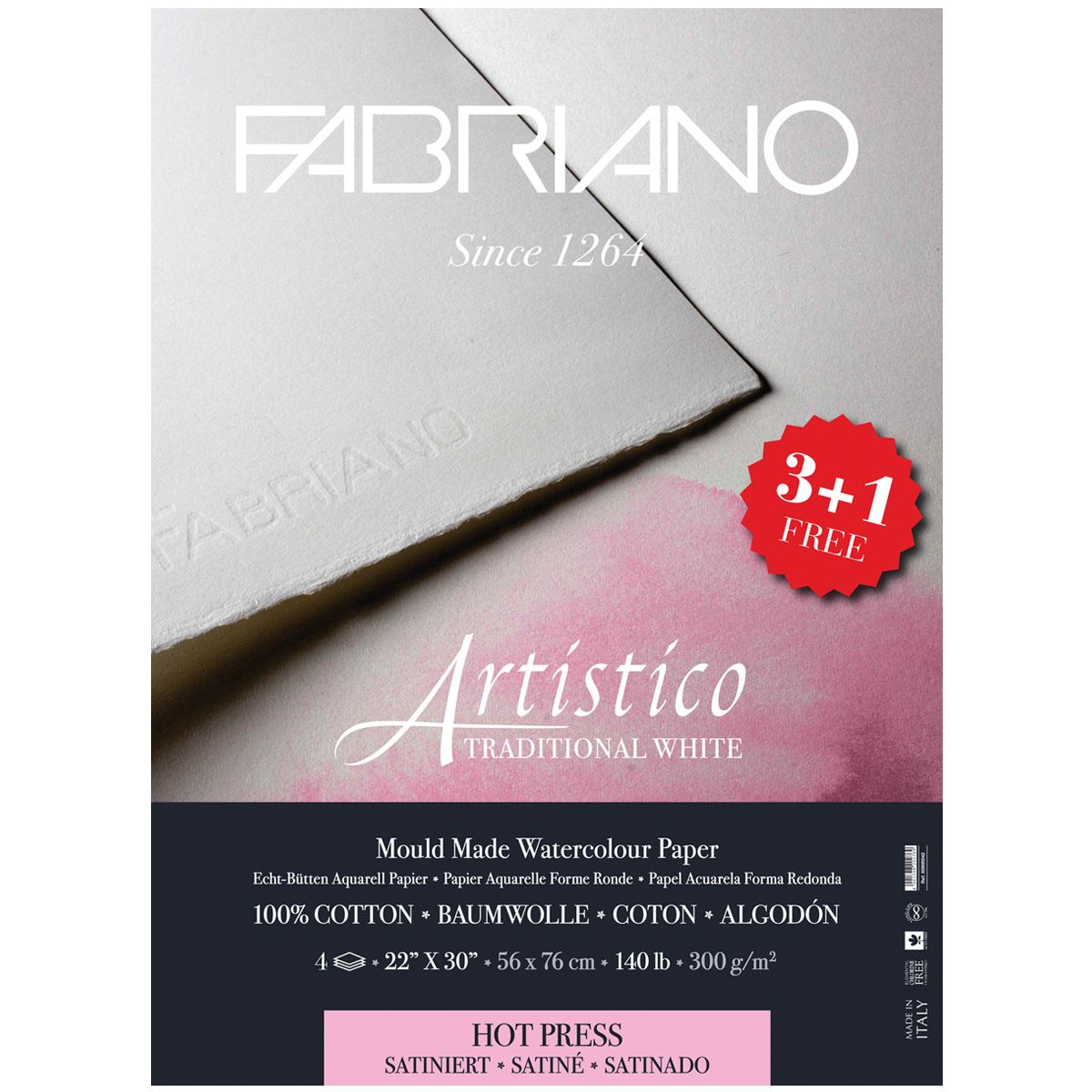 Fabriano Artistico Traditional White HP 140lbs 22”x30” Buy 3 Get 1 Free