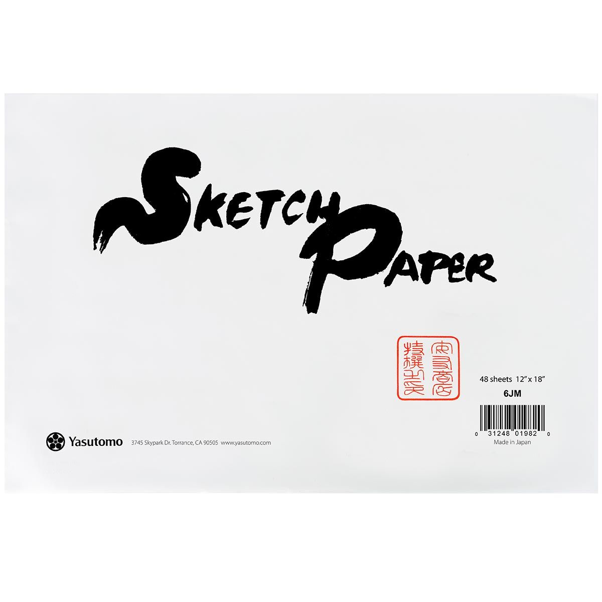 Yasutomo Rice Paper Sketch Pad, 48 Sheets, 12-1/8" x 18-1/8"