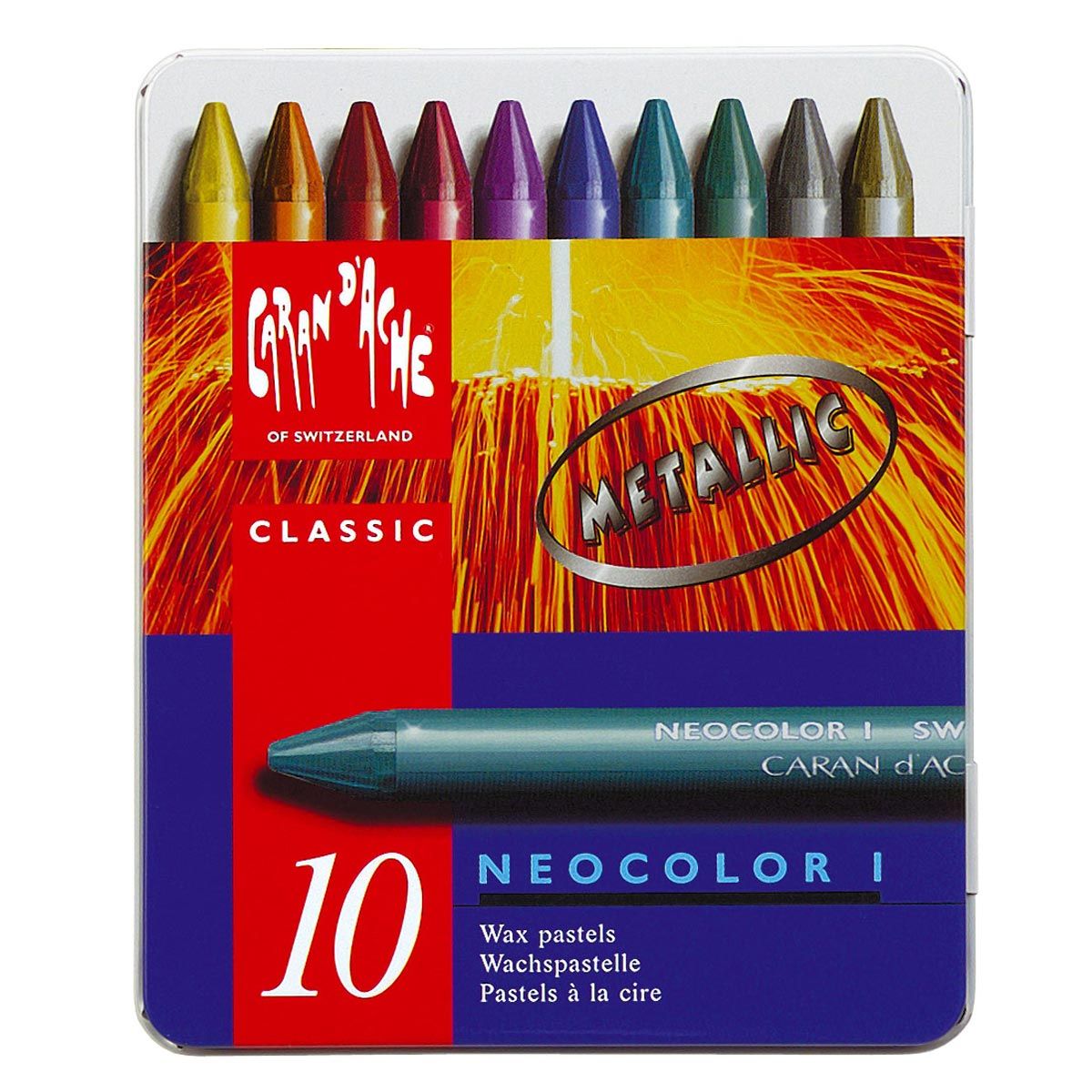 Caran d'Ache Neocolor I Metallic Artist Crayons Set of 10