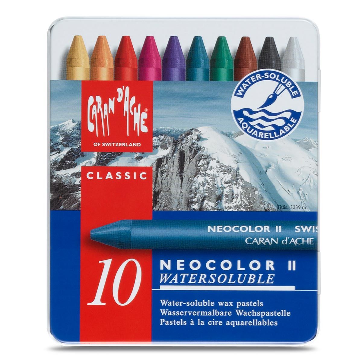 Caran d'Ache Neocolor II Water-Soluble Wax Pastel Set of 10
