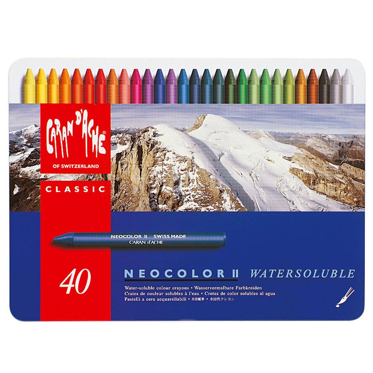 Caran d'Ache Neocolor II Water-Soluble Wax Pastel Set of 40