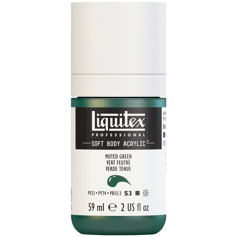 Liquitex Soft Body Acrylic, 501 Muted Green, 2-oz