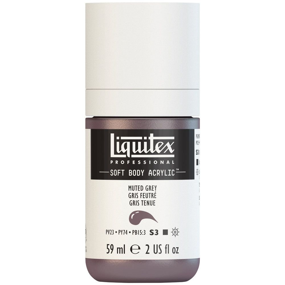 Liquitex Soft Body Acrylic, 505 Muted Grey, 2-oz