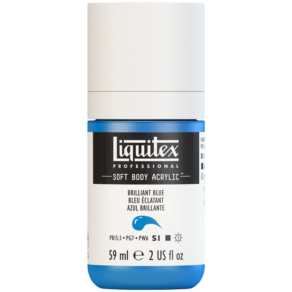 Liquitex Soft Body Acrylic, 570 Brilliant Blue, 2-oz